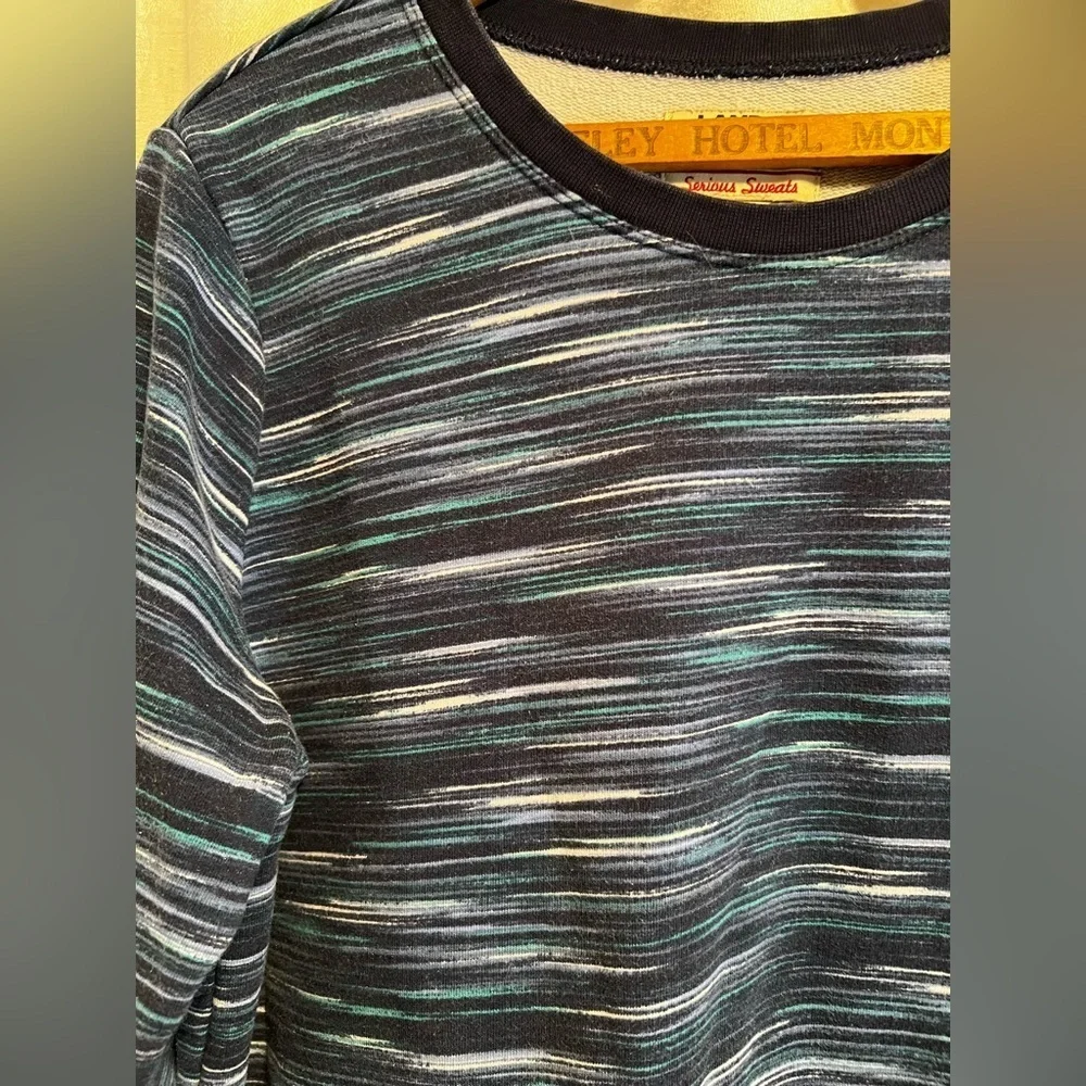 Lands’ End serious sweat sweatshirt. Blue stripes. Size extra large. - Picture 3 of 6